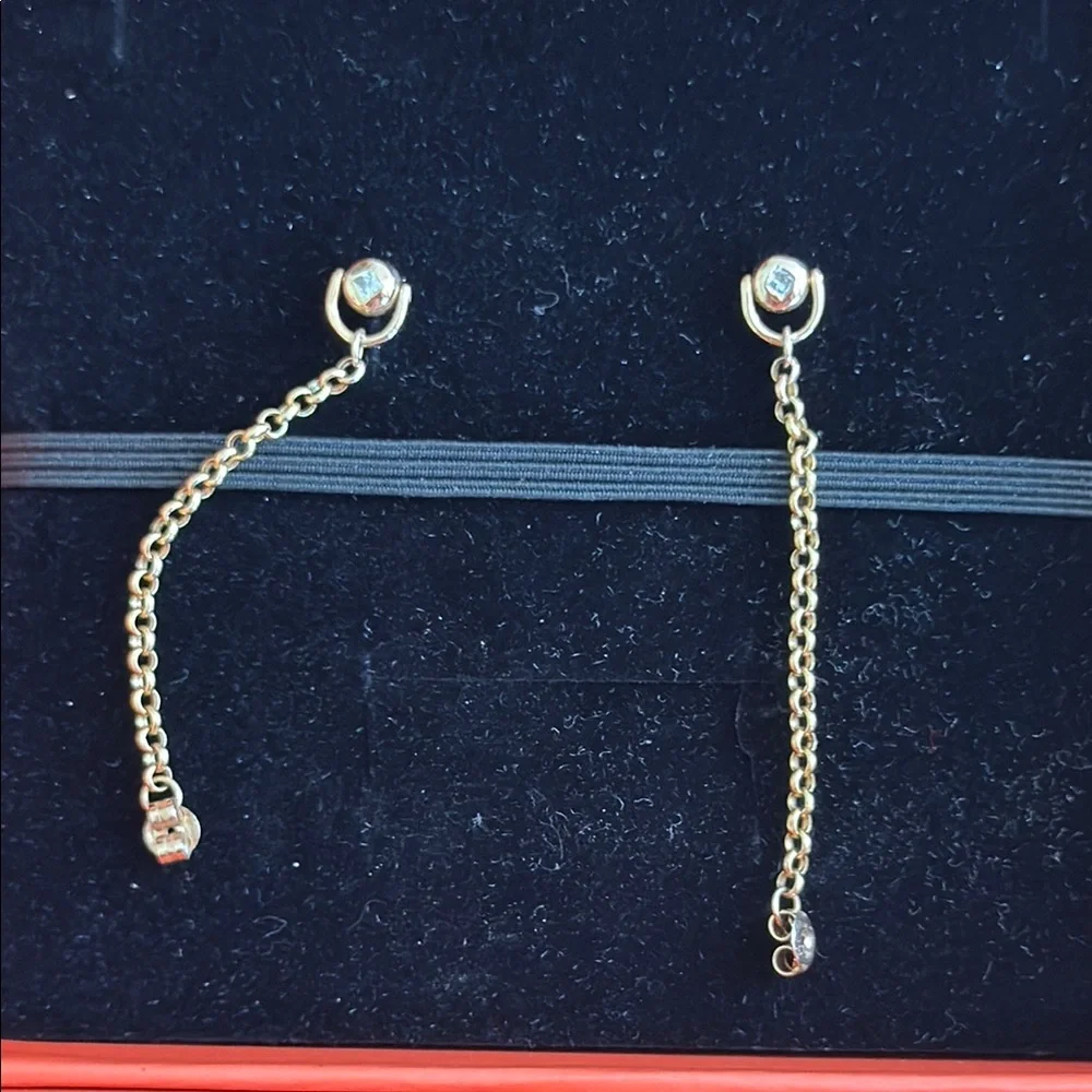 Diamond Sphere Rolo Loop Earrings - Picture 2 of 5